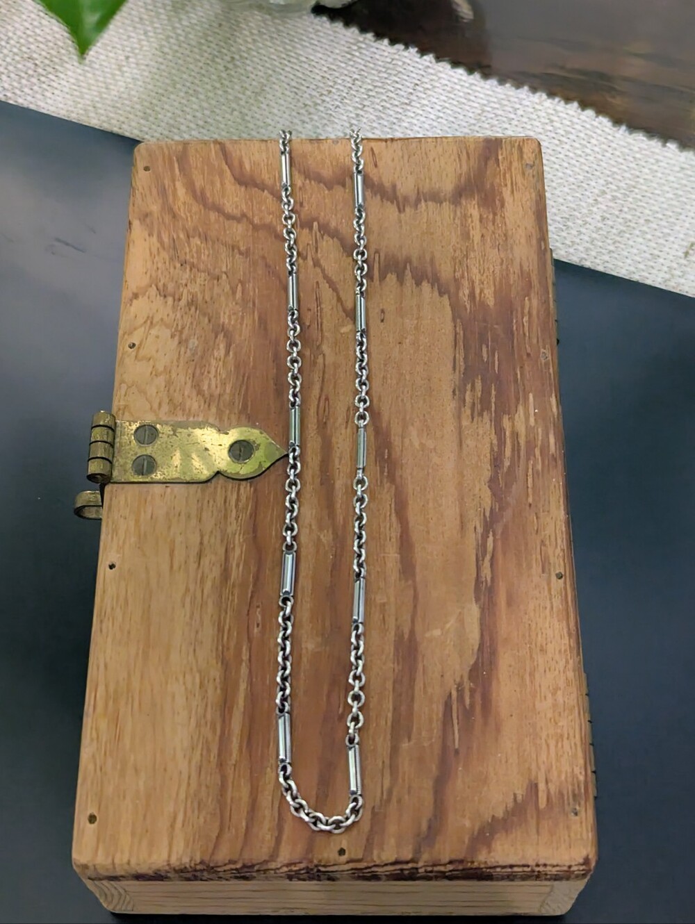 James Avery Retired Bar Link Necklace 16" Sterling Silver